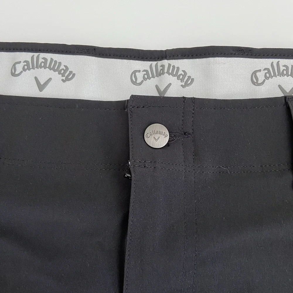 Callaway Men's Black Performance Chino Golf Shorts‎ Size 36 10in inseam Logo
